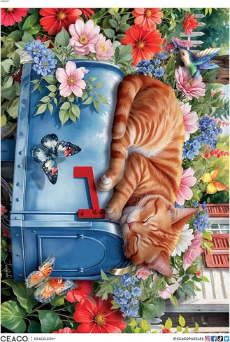 Ceaco - Tom Wood - Cat Nap - 500 Piece Jigsaw Puzzle - Relaxing and Fun Activity for Adults in Saudi Arabia