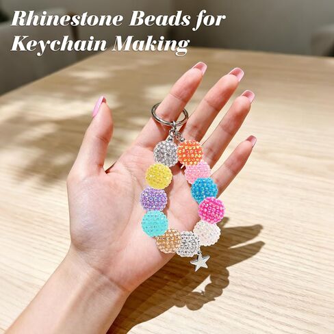 20mm Rhinestone Beads for Pens 20pcs Chunky Bling Glitter Bubblegum Large Spacer Beads for Beaded Pens Focal Bead for DIY Pens Keychain Making in Saudi Arabia