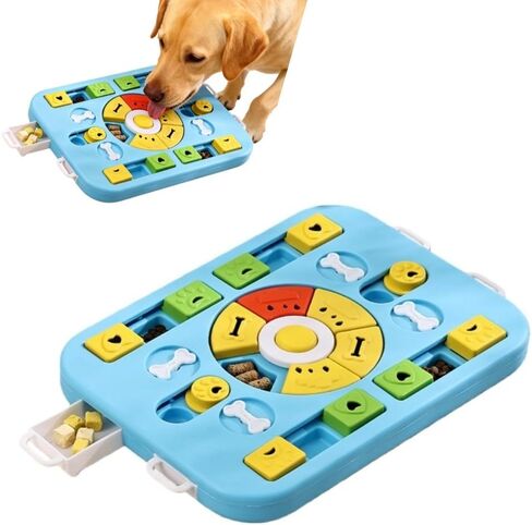 Interactive Dog Puzzle Toy & Slow Feeder, Enrichment Toy for IQ Training and Brain Stimulation, Mentally Stimulating Gift for Large, Medium, and Small Dogs (Pink) in Saudi Arabia