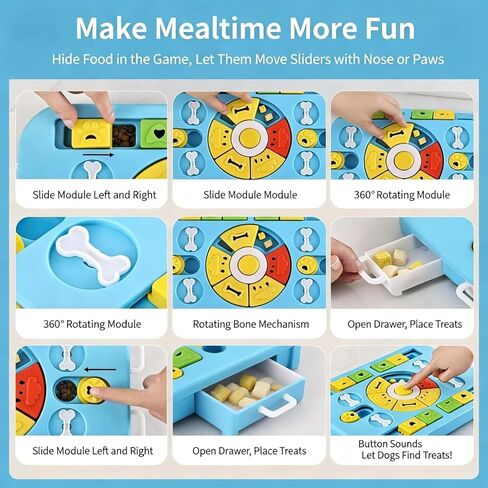 Interactive Dog Puzzle Toy & Slow Feeder, Enrichment Toy for IQ Training and Brain Stimulation, Mentally Stimulating Gift for Large, Medium, and Small Dogs (Pink) in Saudi Arabia