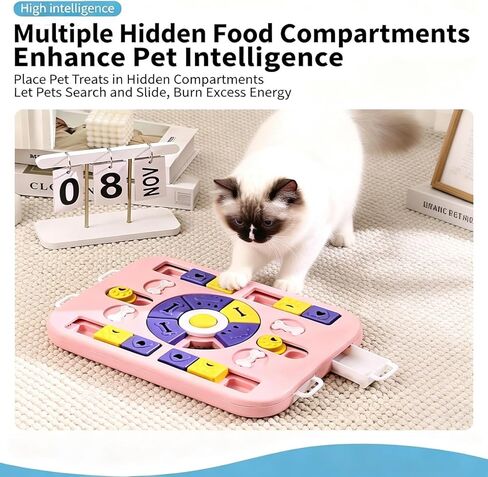 Interactive Dog Puzzle Toy & Slow Feeder, Enrichment Toy for IQ Training and Brain Stimulation, Mentally Stimulating Gift for Large, Medium, and Small Dogs (Pink) in Saudi Arabia