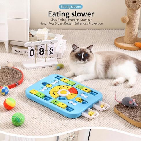 Interactive Dog Puzzle Toy & Slow Feeder, Enrichment Toy for IQ Training and Brain Stimulation, Mentally Stimulating Gift for Large, Medium, and Small Dogs (Pink) in Saudi Arabia