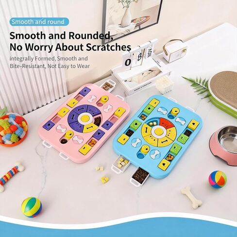 Interactive Dog Puzzle Toy & Slow Feeder, Enrichment Toy for IQ Training and Brain Stimulation, Mentally Stimulating Gift for Large, Medium, and Small Dogs (Pink) in Saudi Arabia