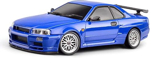 سيارة الانجراف ARRIS LD1899 1/18 RC GTR R34 2.4 جيجا هرتز RWD مع جيروسكوب على الطريق مصنوع من سبيكة هيكل السيارة وسيارات السباق والتحكم بالراديو باللون الفضي in Saudi Arabia