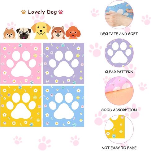 192pcs Dog Paw Paper Plates Napkins Forks Serve 48,Pink Blue Yellow Purple Dog Party Plates for Birthday Baby Shower Outdoor events in Kuwait
