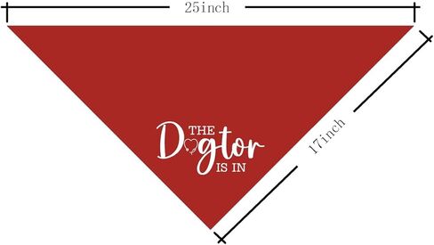 The Dogtor is in Dog Bandana, Funny Cute Therapy Dog Bandana, for Dogs Lovers, Pet Scarf Accessories for Small Medium Dogs Cats Photo Prop, Red Pet Triangle Scarf in Saudi Arabia