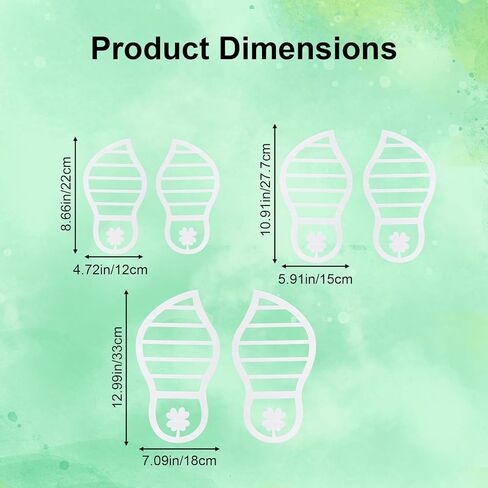 6pcs St Patricks Footprint Template, 3 Size Leprechaun Stencils with Shamrock Pattern St. Patrick's Day Decorations for Home Party Floor Windows Decor in Saudi Arabia