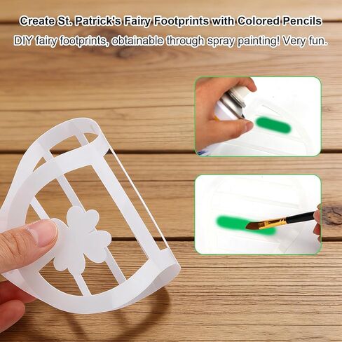 6pcs St Patricks Footprint Template, 3 Size Leprechaun Stencils with Shamrock Pattern St. Patrick's Day Decorations for Home Party Floor Windows Decor in Saudi Arabia