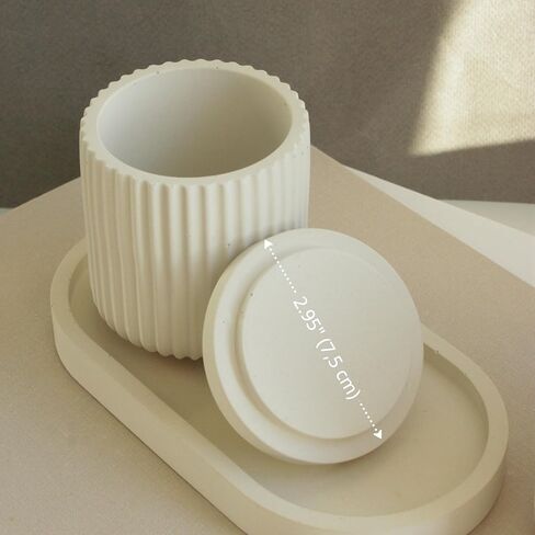 Silicone Jar Molds with Lids & Wooden Rings – Set of 2 Candle Jars for Plaster, Cement & Resin – Perfect Smooth Containers for Candle Making & Home Décor - Form Me™ in Saudi Arabia