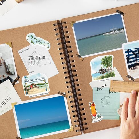 Navy Peony Blissful Bahamas Travel Stickers (28pcs) - Hand-Illustrated, Tropical, Caribbean, Bahamian-Themed Decals for Journals, Scrapbooks, Luggage in Saudi Arabia