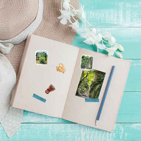 Navy Peony Blissful Bahamas Travel Stickers (28pcs) - Hand-Illustrated, Tropical, Caribbean, Bahamian-Themed Decals for Journals, Scrapbooks, Luggage in Saudi Arabia