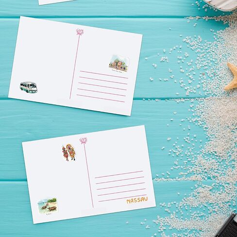 Navy Peony Blissful Bahamas Travel Stickers (28pcs) - Hand-Illustrated, Tropical, Caribbean, Bahamian-Themed Decals for Journals, Scrapbooks, Luggage in Saudi Arabia
