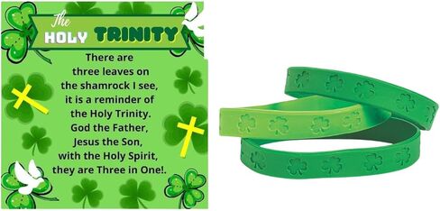 أساور Biblebanz Holy Trinity Shamrock مع البطاقات - هدايا عيد القديس باتريك المسيحية 24 مجموعة in Saudi Arabia