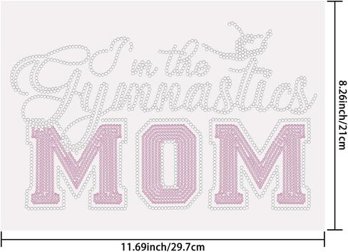 SUPERDANT Gymnastics Mom Iron on Rhinestones Transfer Gymnastics Mom Crystal Heat Transfer Stickers Hotfix Rhinestone Bling Decals Patches Sticker for T-Shirt Clothing DIY Art Craft Gifts in Saudi Arabia