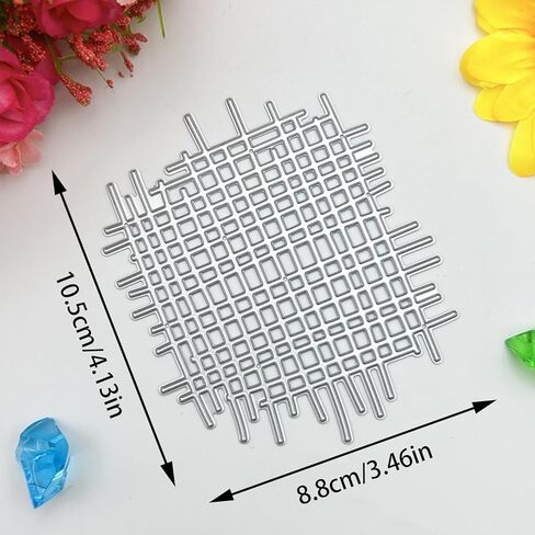 3D Backgrounds Frame Metal Cutting Die for Scrapbooking, Embossing Tool Die Cuts, DIY Album Card Making Decor Art Craft, Perfect for Wedding Birthday Graduation Shower Holidays (Grid 4.13 x 3.46 in) in Saudi Arabia
