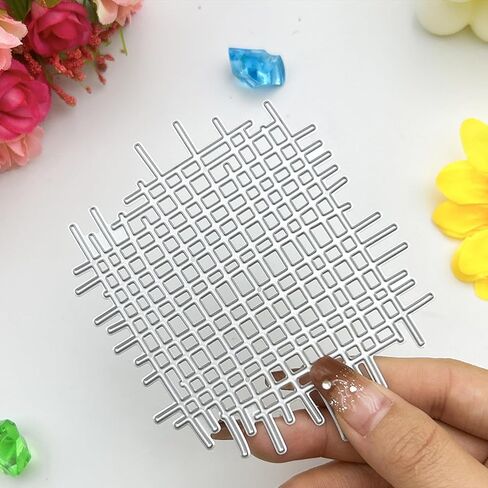 3D Backgrounds Frame Metal Cutting Die for Scrapbooking, Embossing Tool Die Cuts, DIY Album Card Making Decor Art Craft, Perfect for Wedding Birthday Graduation Shower Holidays (Grid 4.13 x 3.46 in) in Saudi Arabia