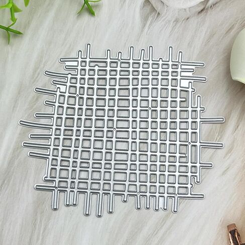 3D Backgrounds Frame Metal Cutting Die for Scrapbooking, Embossing Tool Die Cuts, DIY Album Card Making Decor Art Craft, Perfect for Wedding Birthday Graduation Shower Holidays (Grid 4.13 x 3.46 in) in Saudi Arabia