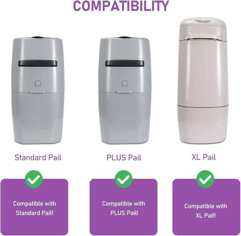 خرطوشة أكياس إعادة تعبئة فضلات القطط، متوافقة مع معايير Litter Cat Genie Standard، Plus، XL، XL+ عبوات إعادة تعبئة السطل، أكياس نفايات الحيوانات الأليفة ذات 7 طبقات للتحكم في الرائحة، 8 عبوات in Kuwait
