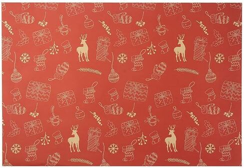 Vintage Kraft Christmas Wrapping Paper - Retro Holiday Gift Wrap for Festive Present Decorations & Seasonal Packaging（Green elk） in Saudi Arabia