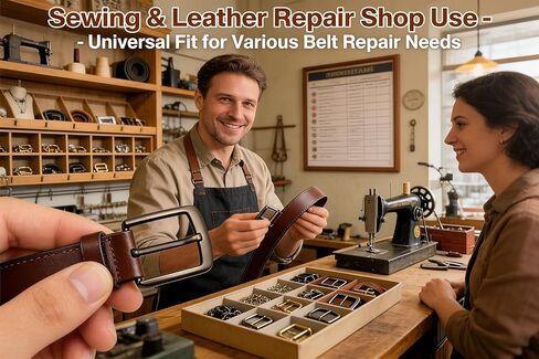 1.5-Inch (38-40 mm) Square Belt Buckle – Single-Prong Metal Replacement for Leather Belts in Saudi Arabia