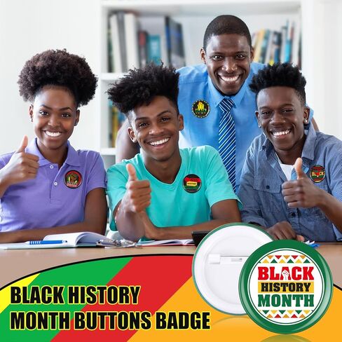 400 Pcs Black History Month Buttons Black History Badge Pins Bulk Badge Pins Gifts for Decorations Holiday Party Supplies American Button for Bag Hat Clothes in Saudi Arabia