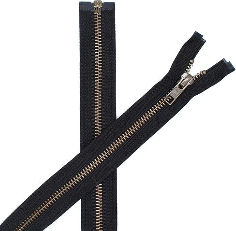 41" Jacket Zipper Medium Weight YKK #5 Antique Brass ~ Separating ~ 580 Black (1 Zipper/Pack) in Saudi Arabia