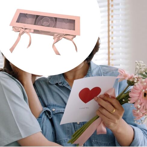 صندوق هدايا زهور فارغ على شكل حرف Mom من SM SunMix، صندوق هدايا تذكاري مستطيل الشكل قابل للتعبئة لحفلات عيد الأم، وردي in Kuwait