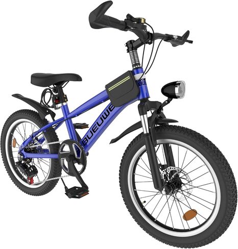 Kids Bike for Boys & Girls Ages 7–12, 20/24 Inch Mountain Bicycle with 7-Speed Gear, Dual Disc Brakes, Suspension Fork, LED Headlight – Youth Bike for Outdoor Riding in Saudi Arabia