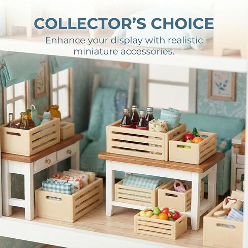 Totority Mini Storage Baskets 6pcs for Dollhouse and Supermarket Shelf, Durable Wooden Miniature Organizers for Warehouse Scene, Space-Saving Design, Perfect for Collectors and Hobbyists in Saudi Arabia