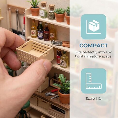 Totority Mini Storage Baskets 6pcs for Dollhouse and Supermarket Shelf, Durable Wooden Miniature Organizers for Warehouse Scene, Space-Saving Design, Perfect for Collectors and Hobbyists in Saudi Arabia