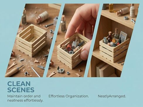 Totority Mini Storage Baskets 6pcs for Dollhouse and Supermarket Shelf, Durable Wooden Miniature Organizers for Warehouse Scene, Space-Saving Design, Perfect for Collectors and Hobbyists in Saudi Arabia