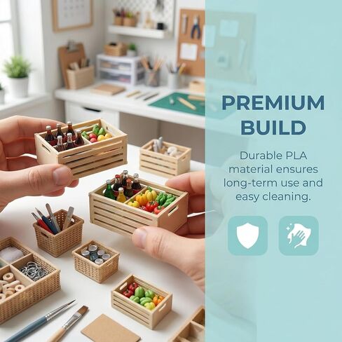 Totority Mini Storage Baskets 6pcs for Dollhouse and Supermarket Shelf, Durable Wooden Miniature Organizers for Warehouse Scene, Space-Saving Design, Perfect for Collectors and Hobbyists in Saudi Arabia
