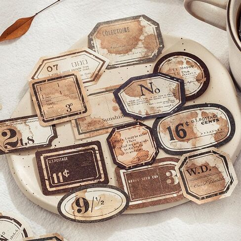Scrapbooking Supplies Pack (65 pieces) for Junk Journals Journal Journal Planner Coffee Paper Sticker Craft Kit Aesthetic Cottage Core Collage Album in Saudi Arabia