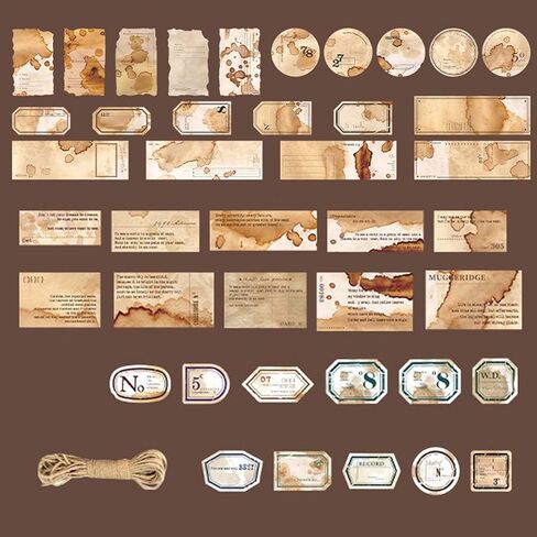 Scrapbooking Supplies Pack (65 pieces) for Junk Journals Journal Journal Planner Coffee Paper Sticker Craft Kit Aesthetic Cottage Core Collage Album in Saudi Arabia