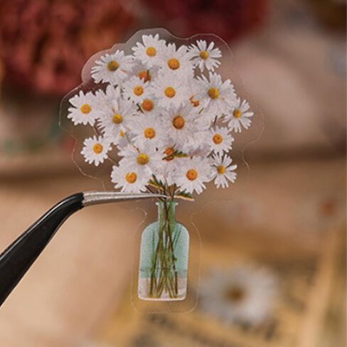 Decorative Paper Set – 6PCS Daisy Design, Green Color, 18x10x0.01cm Size for Creative Projects in Saudi Arabia