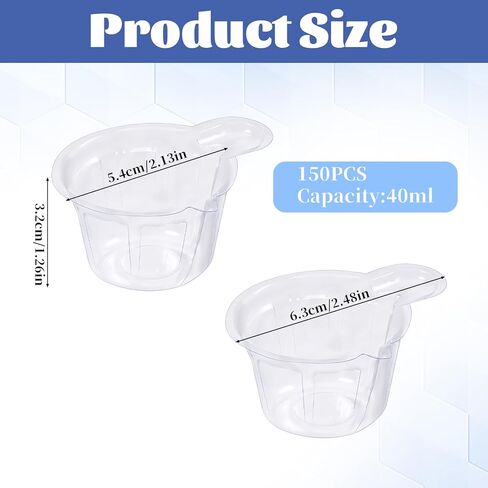 40ml Disposable Plastic Resin Mixing Cups, 150 Pieces 40ml Small Paint Cup Clear Disposable Plastic Measuring Cups for Mixing Paint, Stain, Epoxy, DIY Resin Crafts in Saudi Arabia