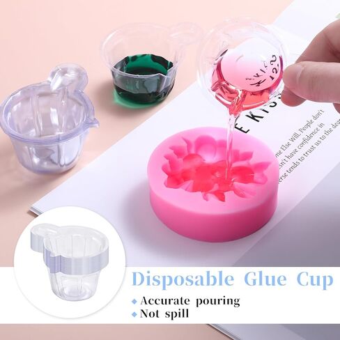40ml Disposable Plastic Resin Mixing Cups, 150 Pieces 40ml Small Paint Cup Clear Disposable Plastic Measuring Cups for Mixing Paint, Stain, Epoxy, DIY Resin Crafts in Saudi Arabia