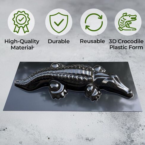 التمساح قالب صب قالب ديكور خرساني كبير من البلاستيك الأسمنتي - حديقة التمساح شكل خرساني كبير - قوالب خرسانة وأشكال حيوانات قابلة لإعادة الاستخدام - تمثال تمساح للحديقة in Kuwait