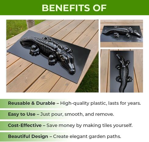 التمساح قالب صب قالب ديكور خرساني كبير من البلاستيك الأسمنتي - حديقة التمساح شكل خرساني كبير - قوالب خرسانة وأشكال حيوانات قابلة لإعادة الاستخدام - تمثال تمساح للحديقة in Kuwait