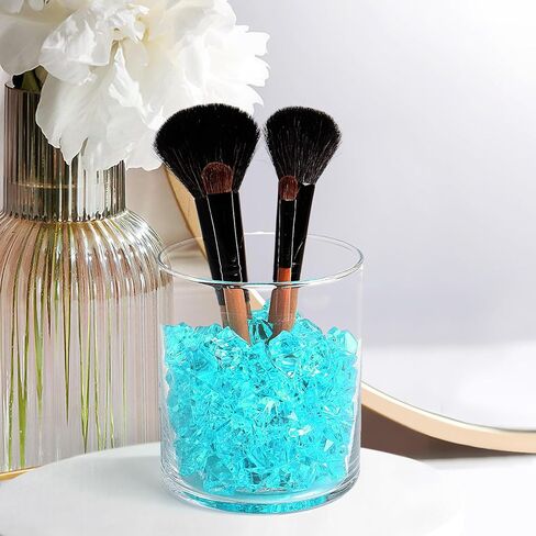 مكعبات ثلج وهمية، 100 قطعة من صخور البحيرة الزرقاء للمزهريات، ألماس بلاستيكي 17 * 22 مم، حشوات مزهرية مكعبات ثلج بلاستيكية للقطع المركزية in Kuwait