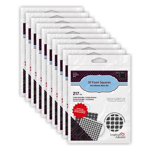 Scrapbook Adhesives By 3L, Pre-Cut 3D Foam Square, Black (Pack of 10) (01615-MP) in Saudi Arabia
