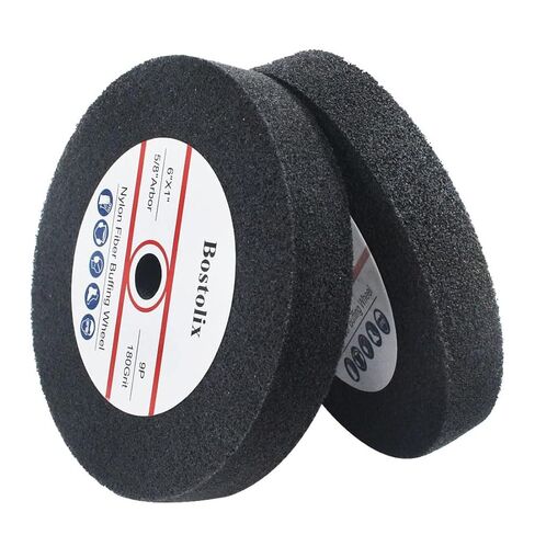 2 Pcs 6 Inch 9P Hardness Nylon Fiber Buffing Wheels, 5/8'' Arbor Hole Fiber Buffing Sanding Wheels for Bench Grinder, Table Grinder in Saudi Arabia