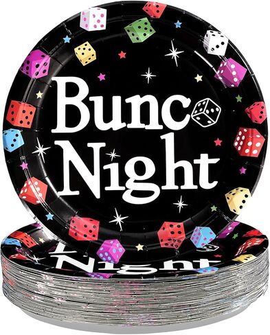 50Pcs Dice Party Supplies 10" Heavy Duty Disposable Game Night Birthday Party Plates Black Colorful Dice Plates for Game Night Casino Cocktail Let’s Roll Party Decorations in Saudi Arabia