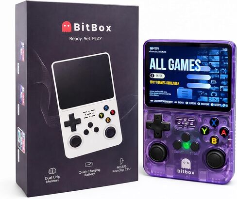 BitBox R36S ArkOs Authentic Retro Handheld Arcade Console - Built-in 20,000 Games & 64GB, 3.5 Inch IPS Screen, Ready to Play! (128gb White) in Saudi Arabia