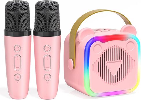 Mini Karaoke Machine for Kids,Portable Bluetooth Speaker with 2 Microphones,Music Player for Singing and Party,Ideas Birthday Toys Gifts for Girls Boys 3,4,5,6,7,8,9,10,11,12+ Years Old (Purple) in Saudi Arabia