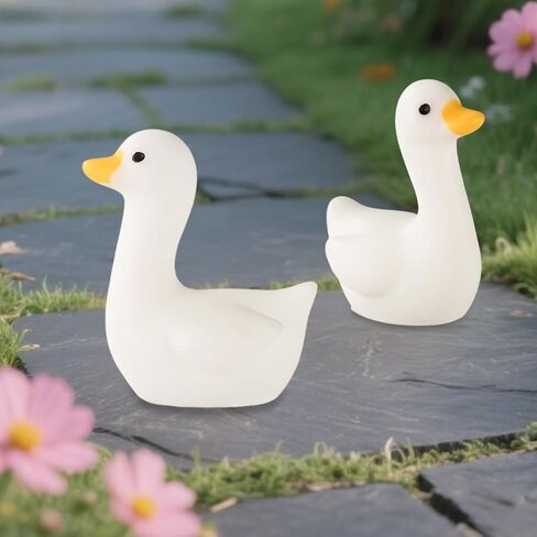 50pcs Mini Resin Goose, Tiny Resin Silly Goose Statue Small Miniature Little Desk Animal Decor Funny Figurines Figures Ornaments Gifts DIY Craft for Micro Landscape Dollhouse Garden (White) in Saudi Arabia
