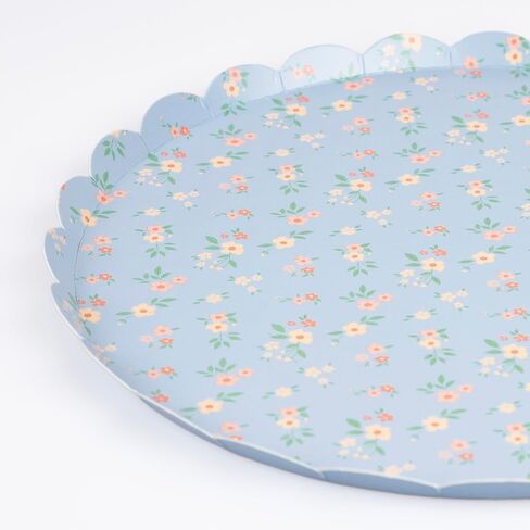 Meri Meri Floral Paper Plates (Pack of 8), Floral Disposable Plates for Party, Scalloped Edge, 2 Sizes (Dinner and Side) in Saudi Arabia