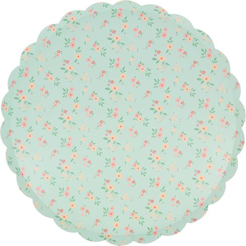 Meri Meri Floral Paper Plates (Pack of 8), Floral Disposable Plates for Party, Scalloped Edge, 2 Sizes (Dinner and Side) in Saudi Arabia