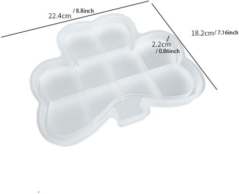 Yalulu Coaster Resin Mold, Large Tray Resin Molds, Clover Shape Plate Epoxy Casting Molds DIY Tray Silicone Resin Mold in Saudi Arabia