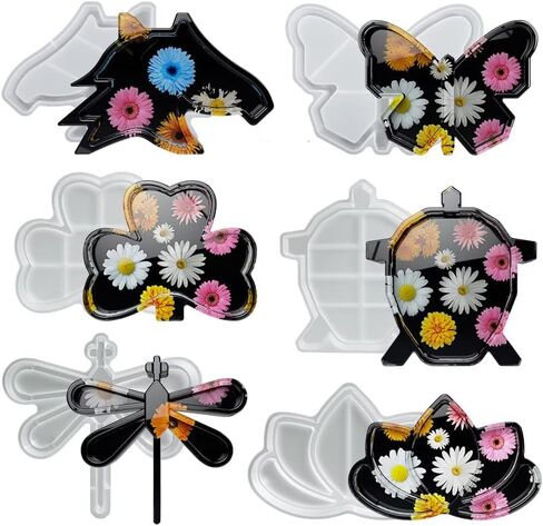Yalulu Coaster Resin Mold, Large Tray Resin Molds, Clover Shape Plate Epoxy Casting Molds DIY Tray Silicone Resin Mold in Saudi Arabia